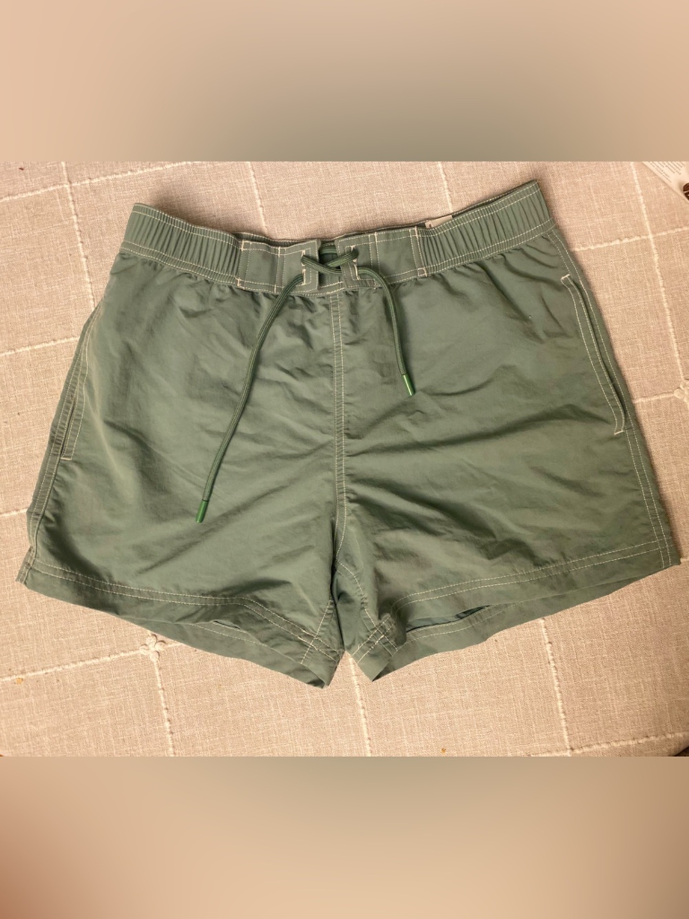 Zara Men's Olive Drawstring Athletic Shorts